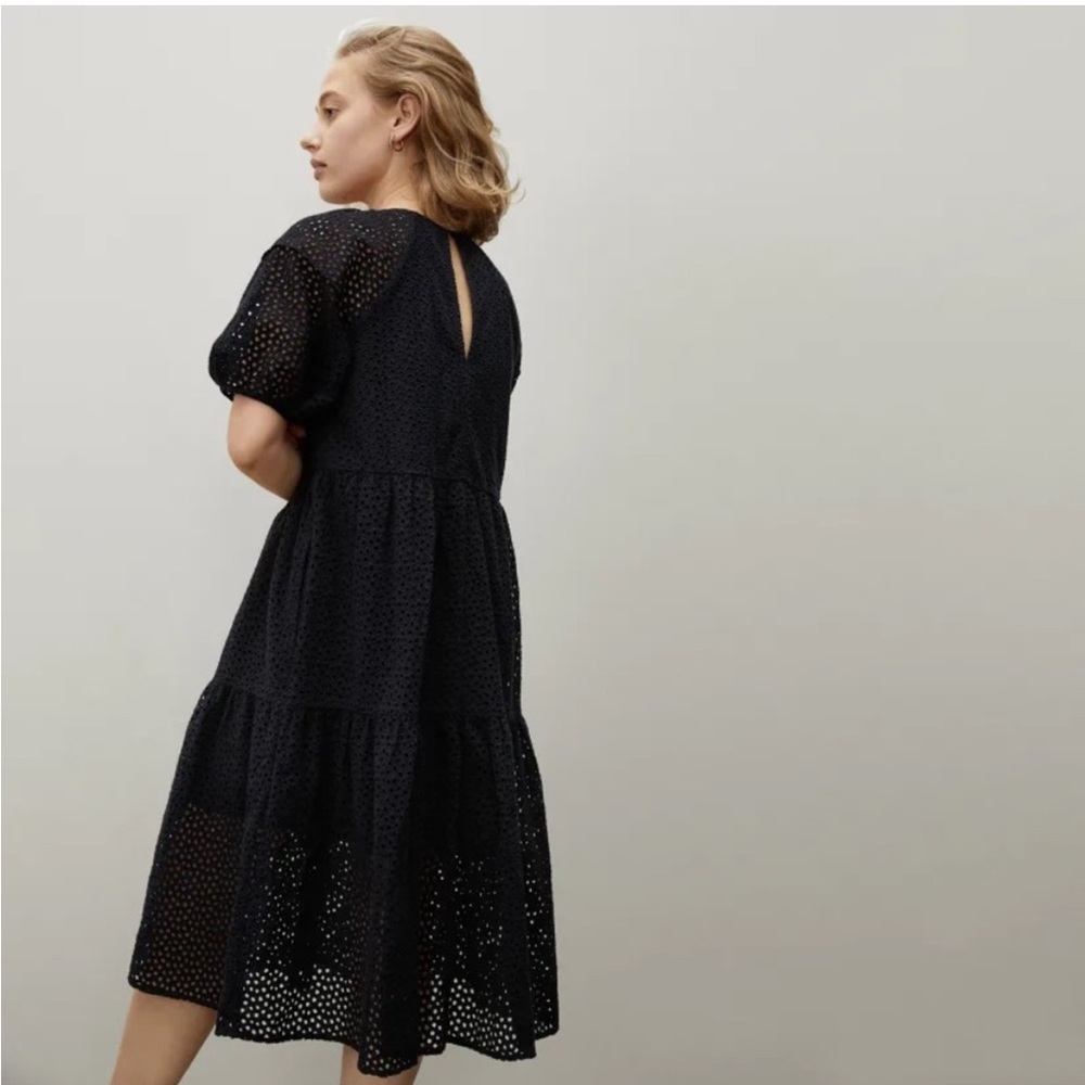 Everlane Black Eyelet Midi Dress - Picture 3 of 8